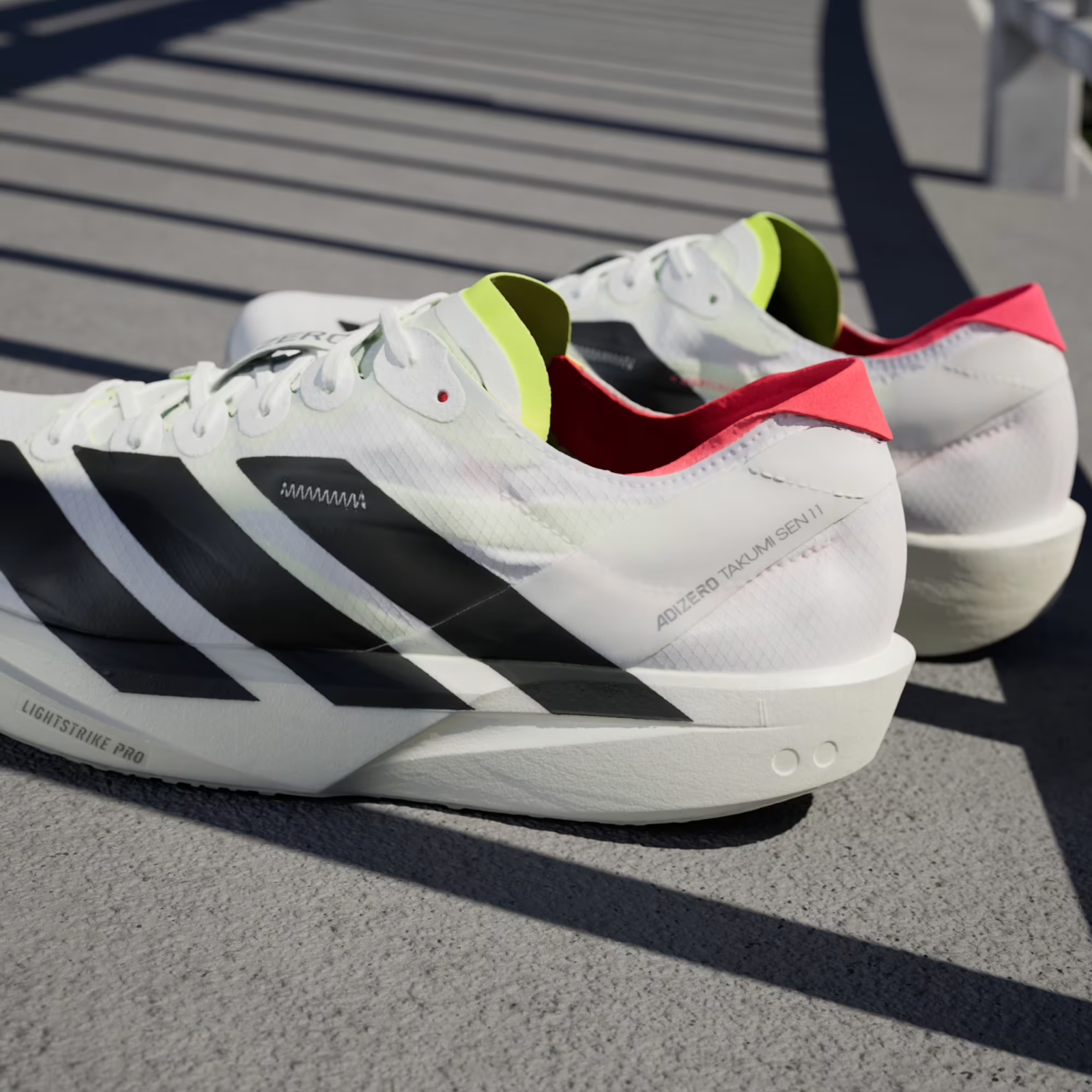 JH8659 adidas Adizero Takumi Sen 11 Cloud White Core Black Lucid Red (Men's)