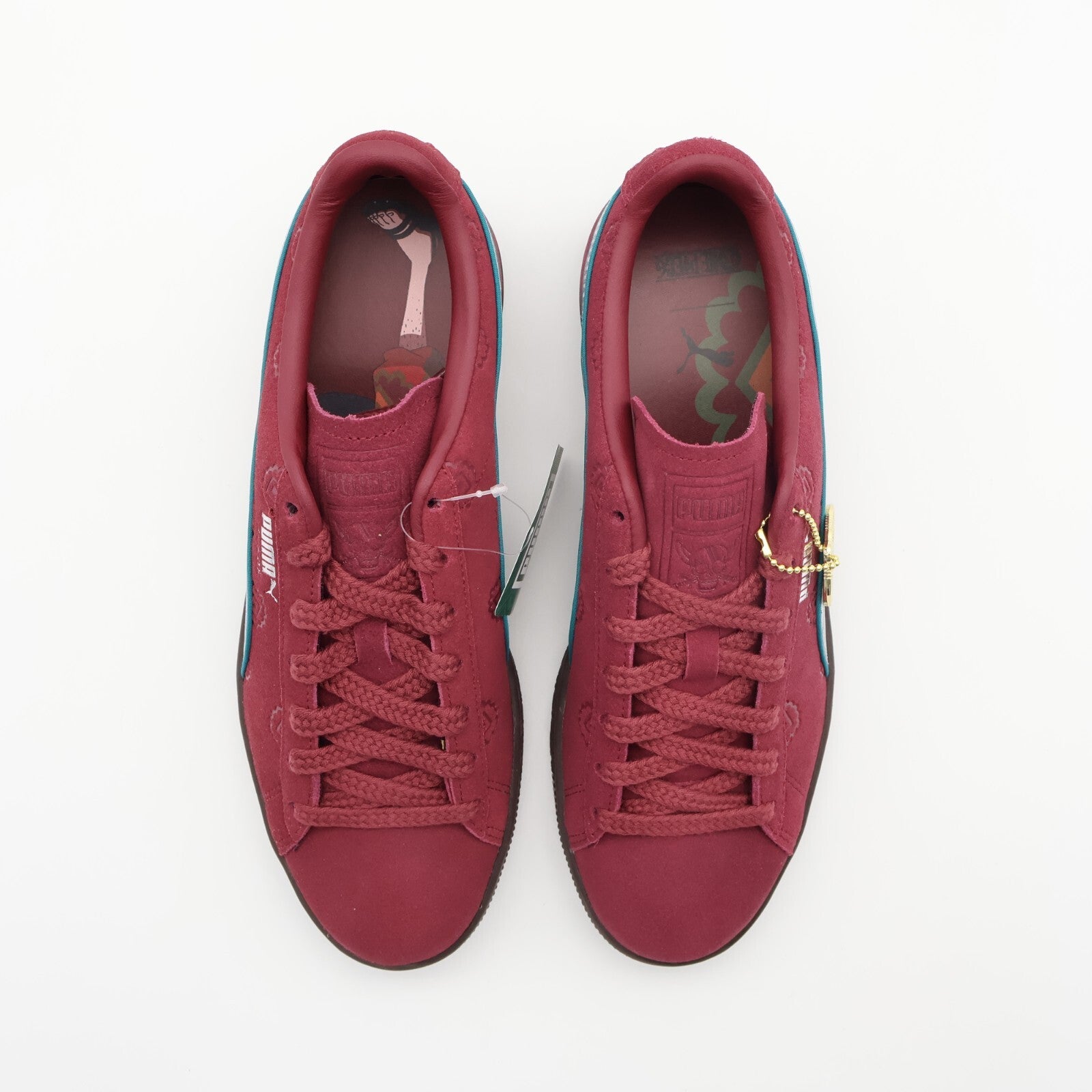 396521-01 ONE PIECE Puma Suede Red Hair Shanks Regal Red Puma Silver (Men's)