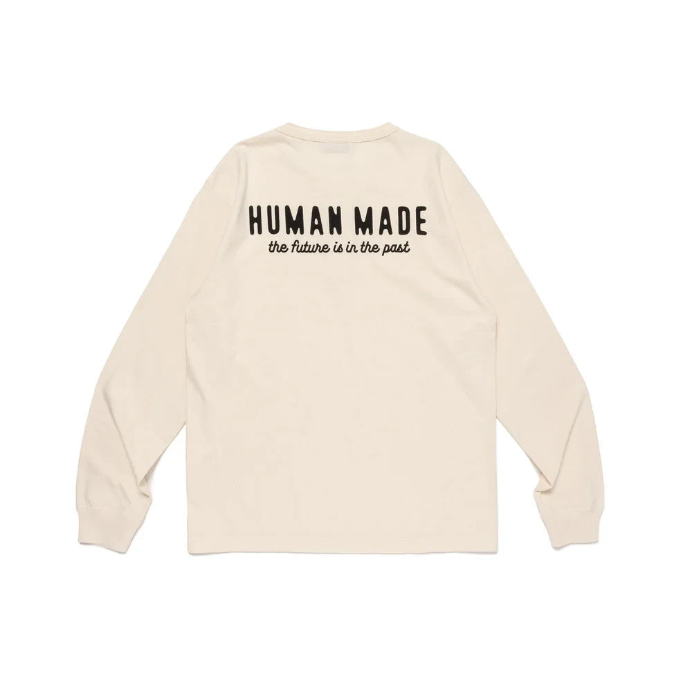 HUMAN MADE Henley Neck L/S T-Shirt White