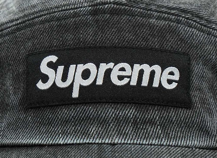 Supreme Coated Denim Camp Cap Black