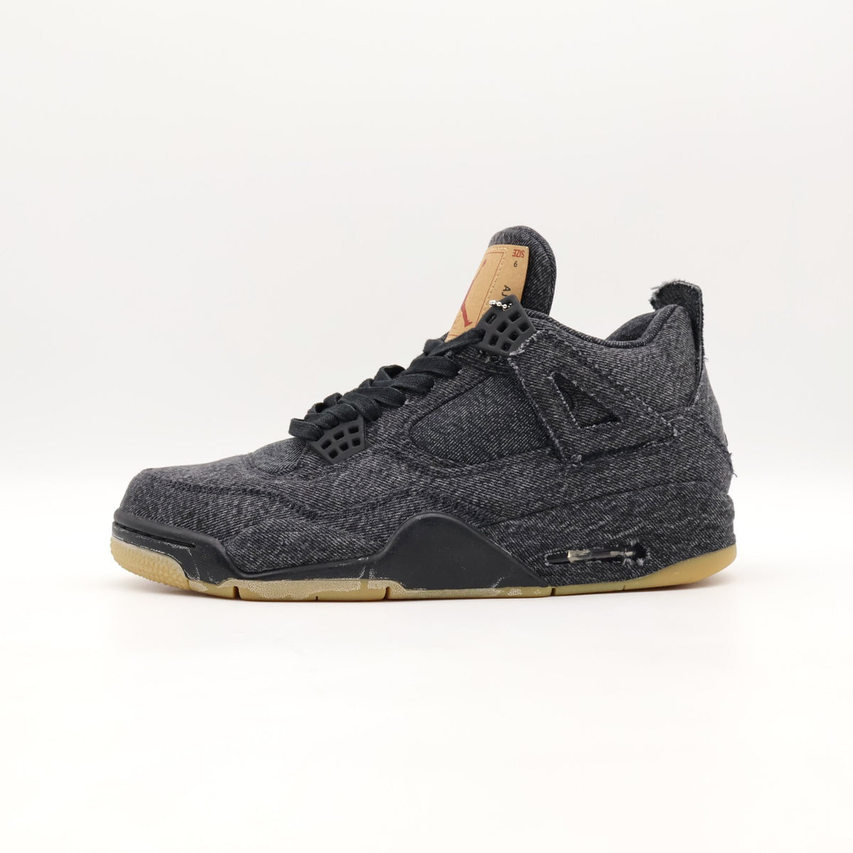 AO2571-001 Nike Levi's Air Jordan 4 Black Denim Blank Tag (Men's)
