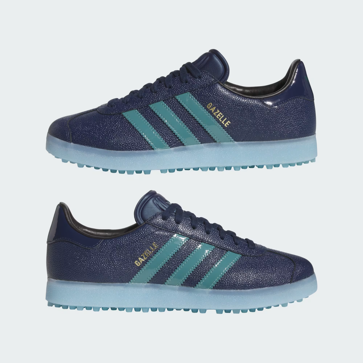 JI4158 adidas Gazelle Lux Spikeless Golf Night Indigo/Preloved Teal/Clear (Men's