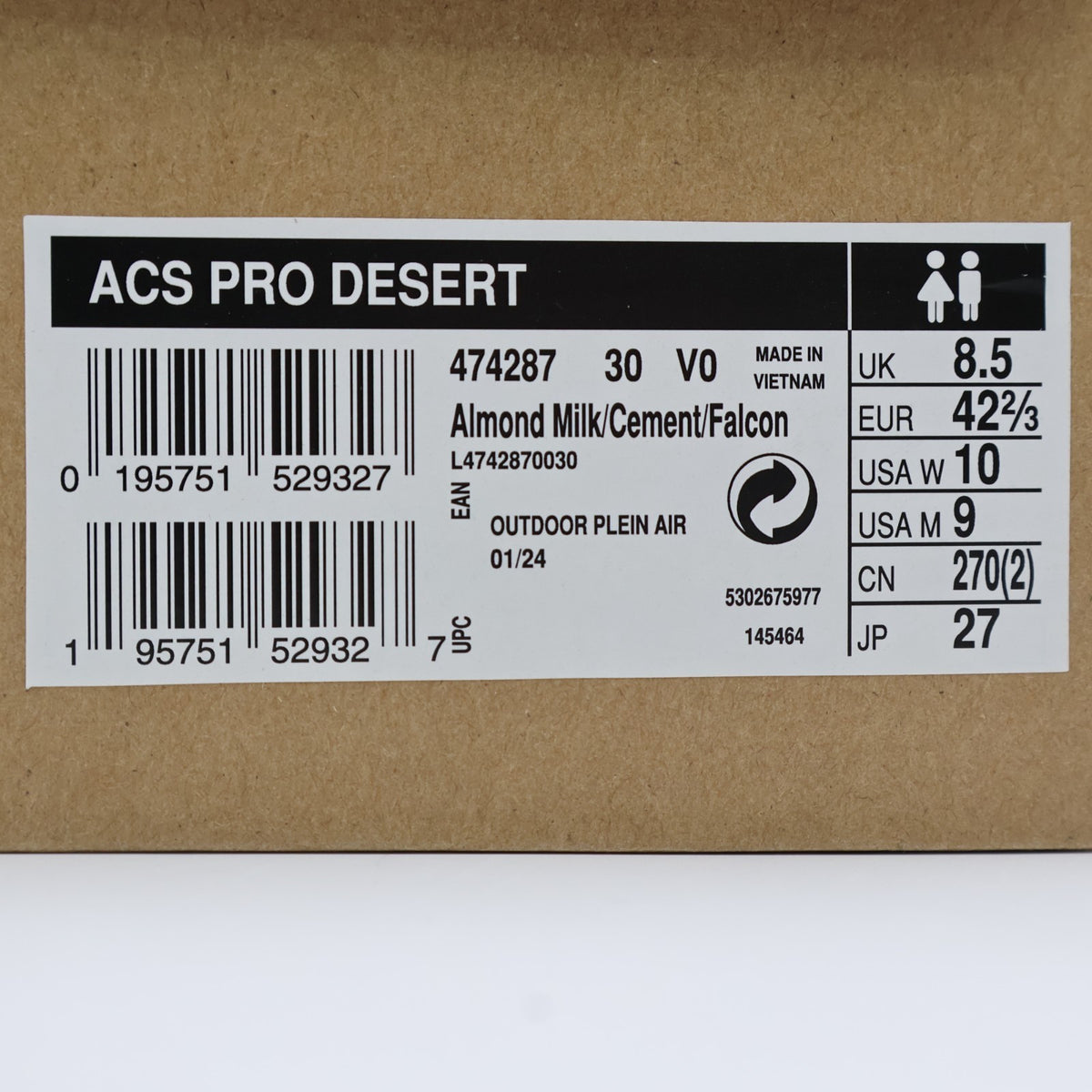 L47428700 Salomon ACS Pro Desert Almond Milk Cement Falcon (Men's)
