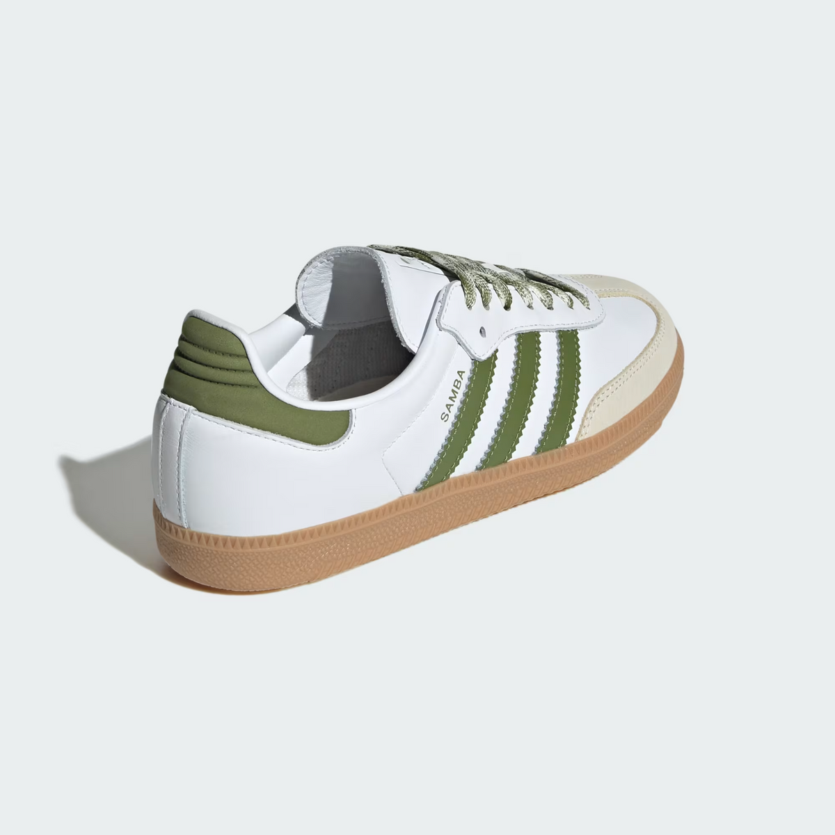 JS1352 adidas Originals Samba OG Foot Wear White Tech Olive Gum (Men's)
