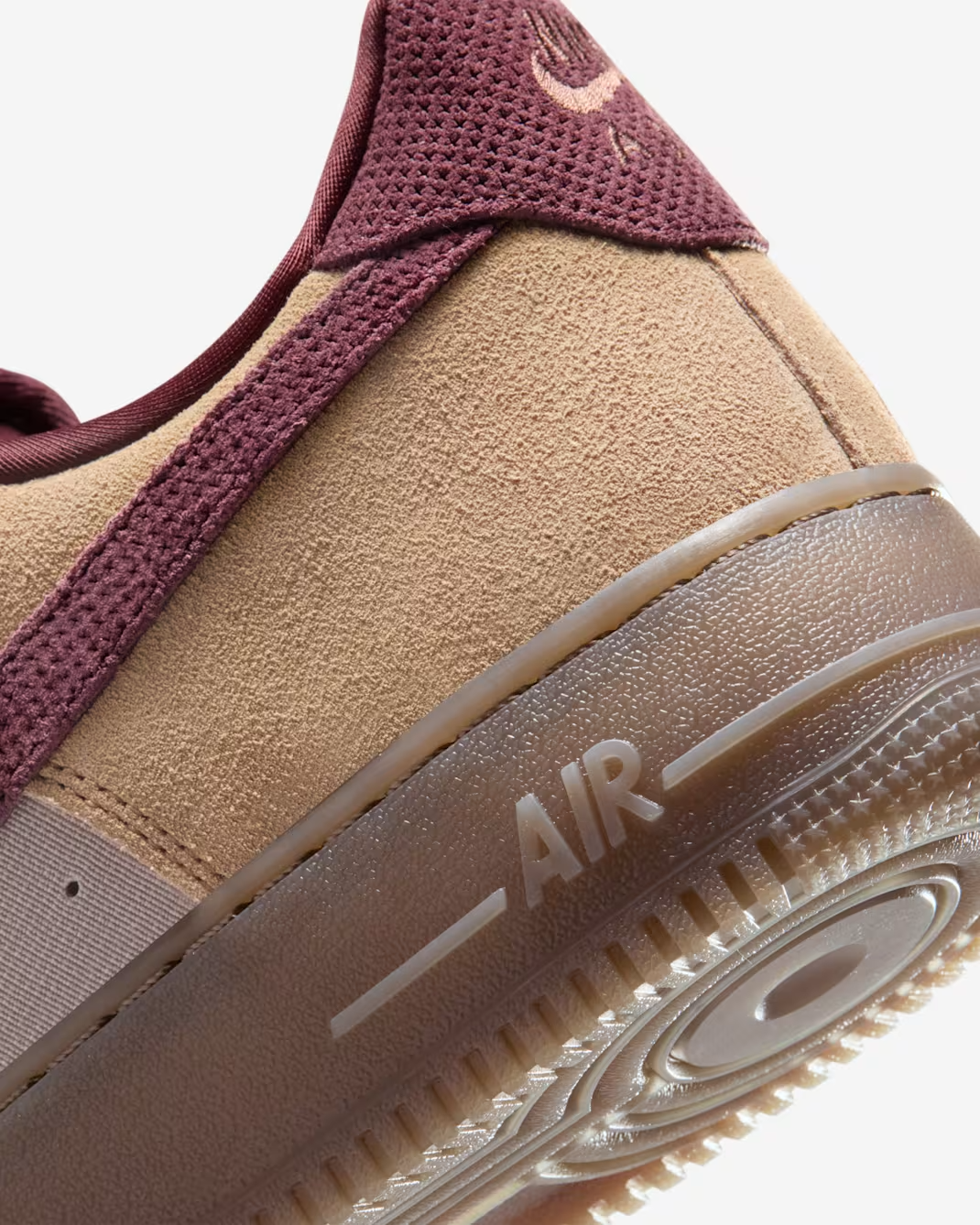 IQ3408-286 Nike Air Force 1 Low Linen Moon Particle Burgundy Crush (Men's)