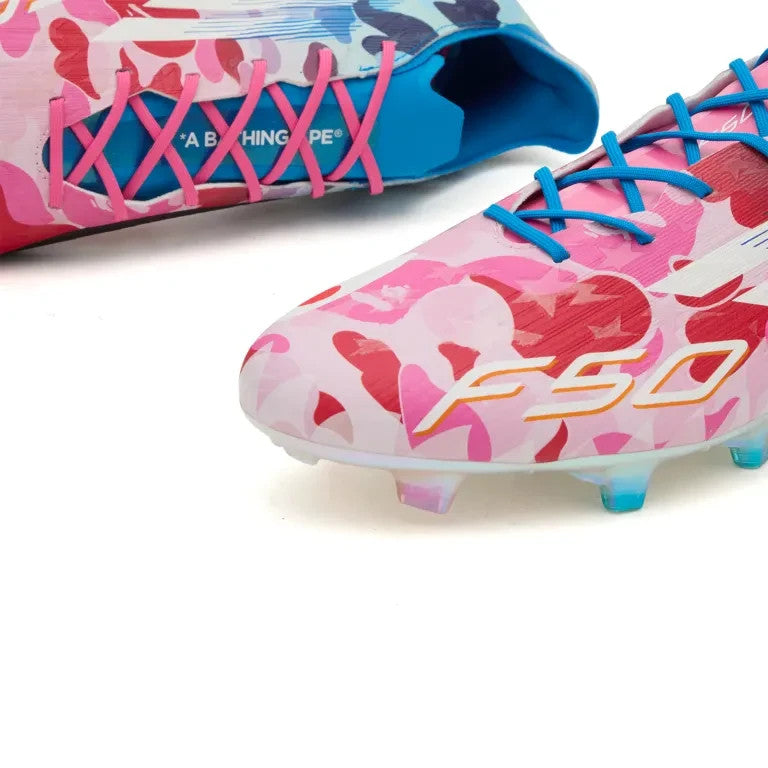 JS0573 A BATHING APE adidas F50 Elite FG Clear Pink Cloud White Icey Blue(Men's)