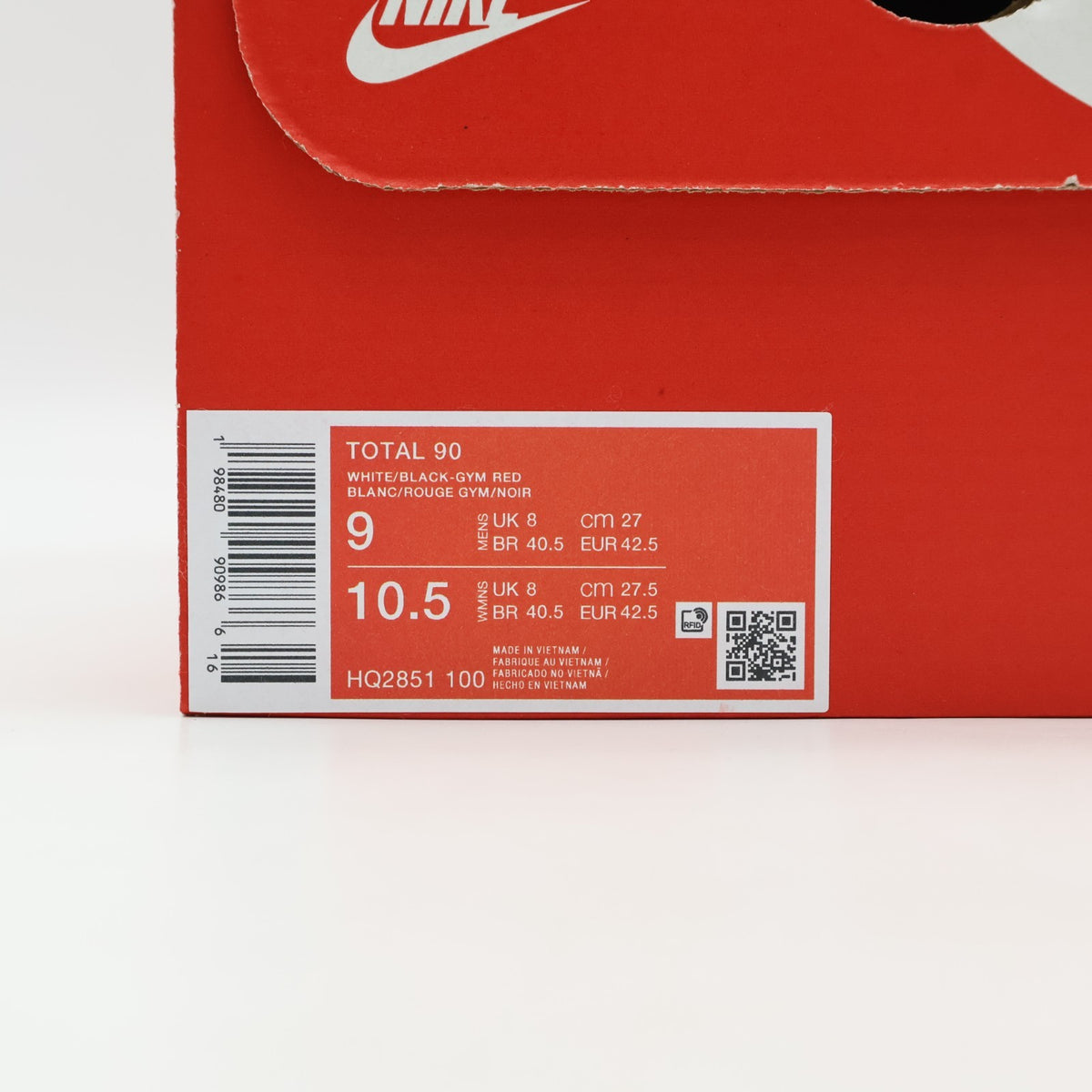 HQ2851-100 Nike Total 90 3 White Gym Red Black (Men's)