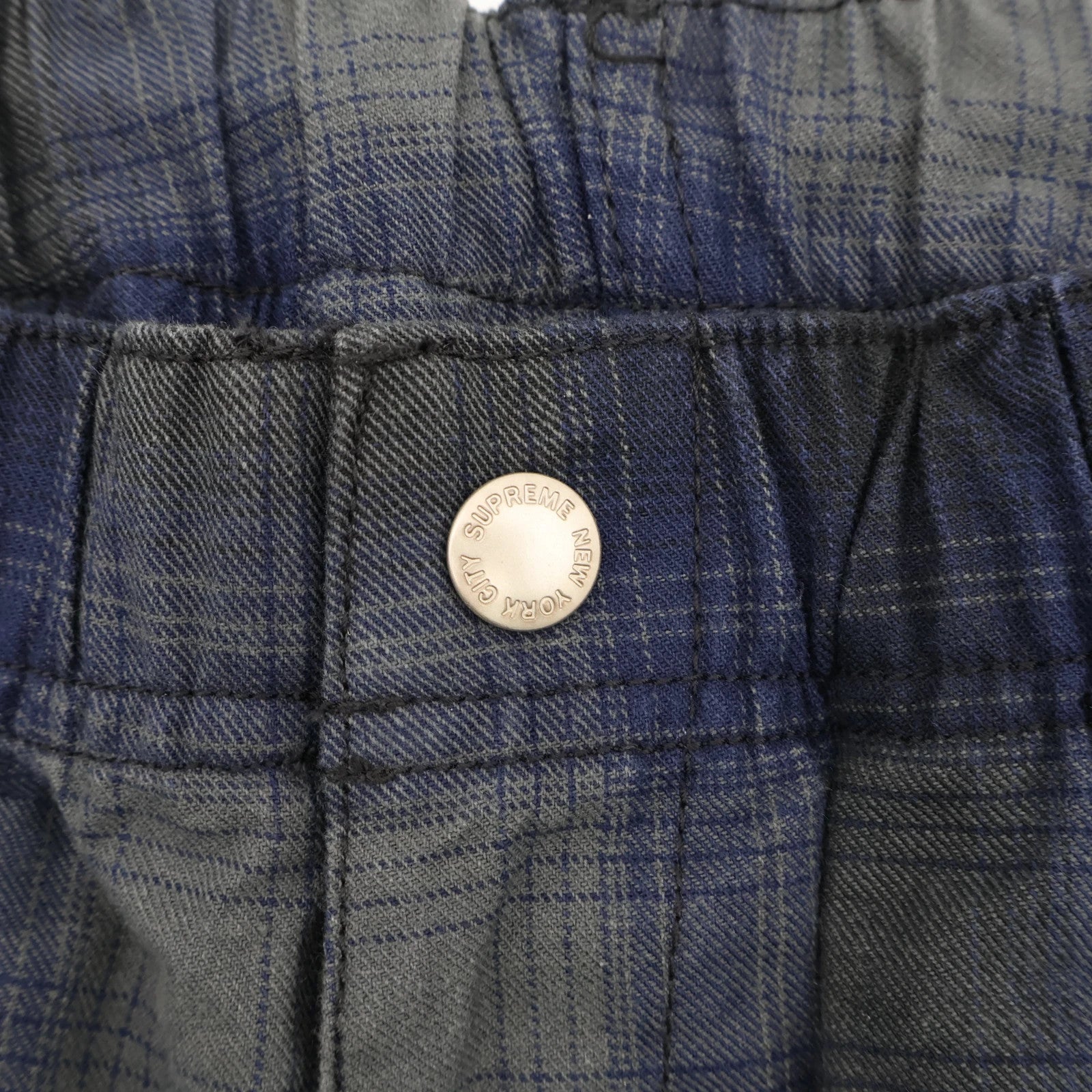 Supreme Shadow Plaid Cargo Short Navy
