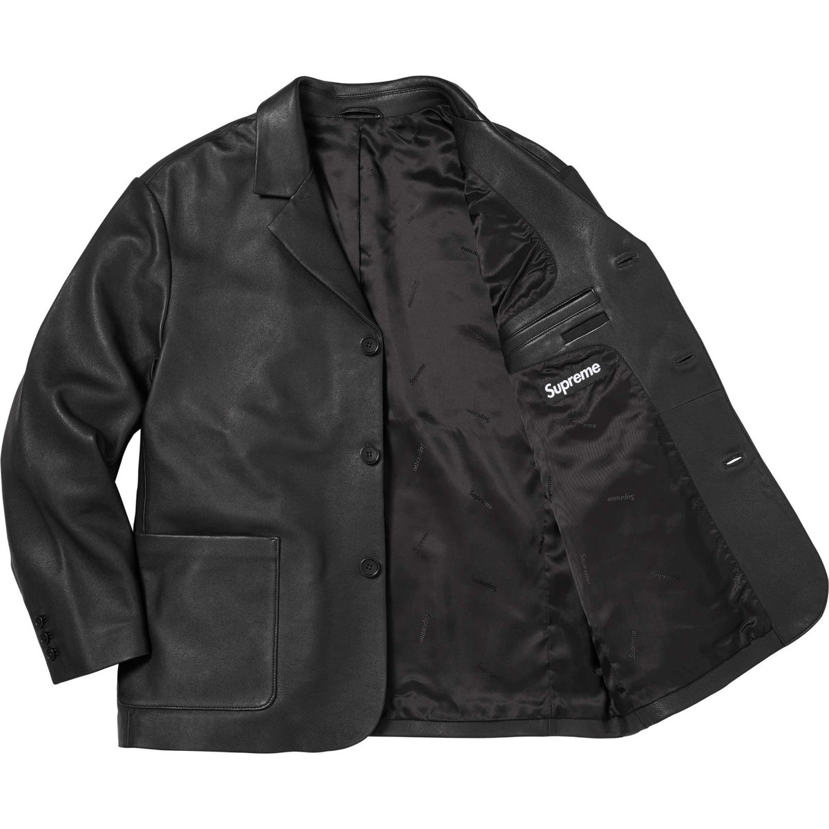 Supreme Leather Blazer Black