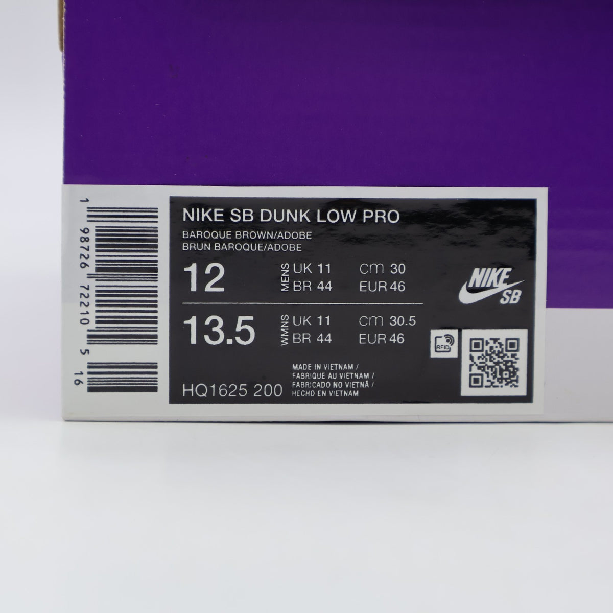 HQ1625-200 Nike SB Dunk Low Pro Baroque Brown Midnight Navy (Men's)