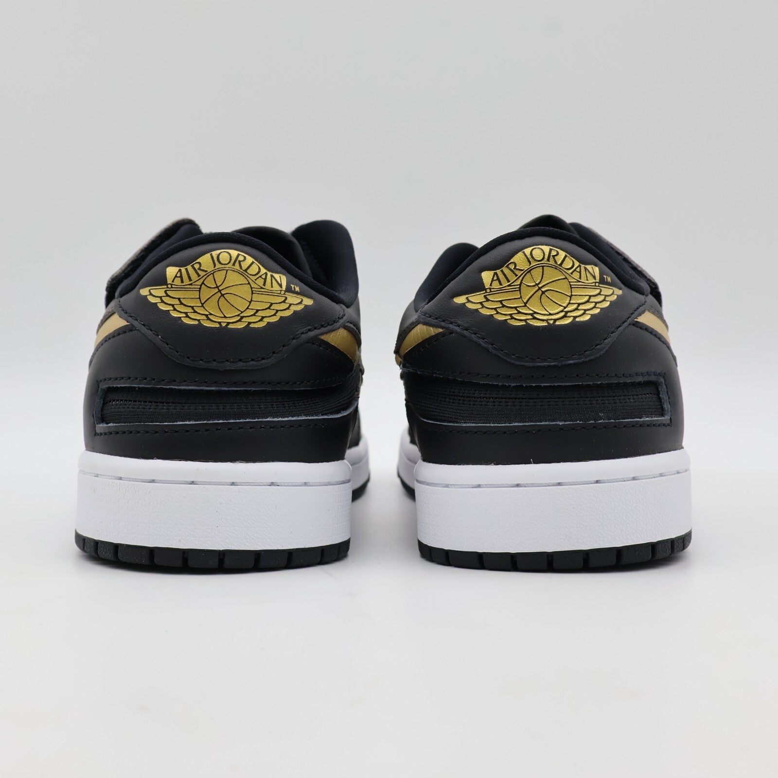DM1206-071 Nike Air Jordan 1 Low FlyEase Black White Metallic Gold (Men's)