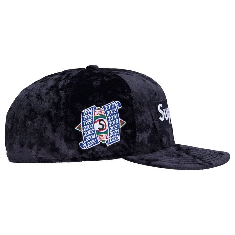 Supreme Crushed Velvet Box Logo New Era Navy