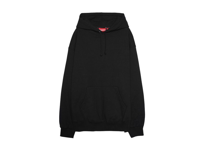 Supreme Satin Applique Hooded Sweatshirt Black