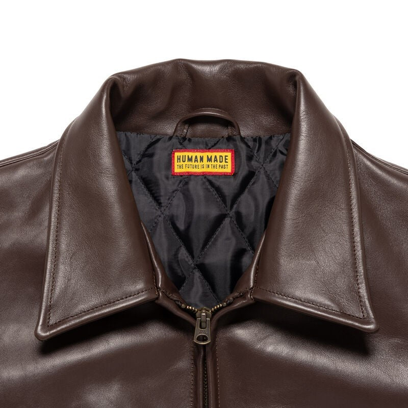 HUMAN MADE Leather Jacket Brown