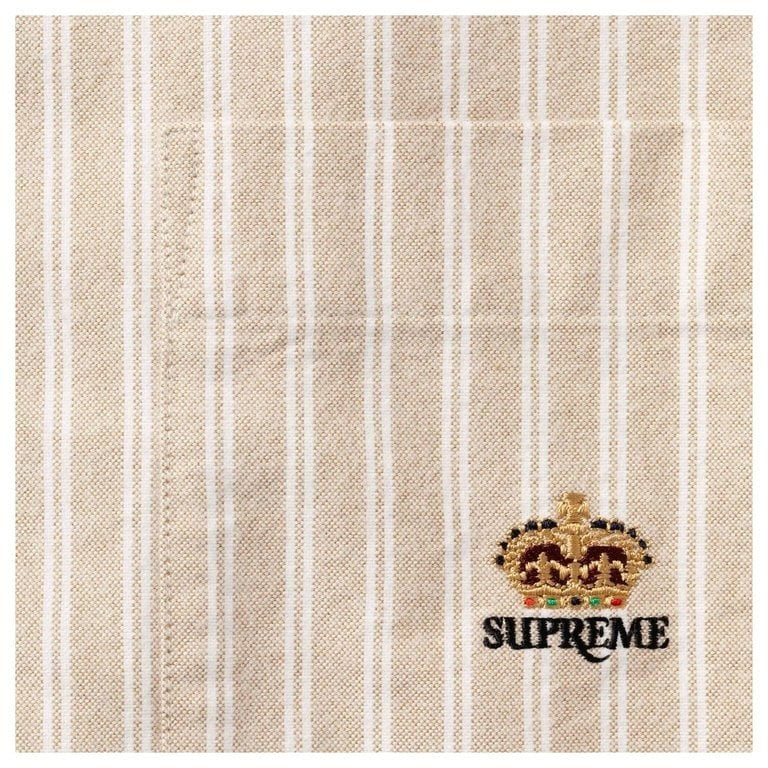 Supreme Loose Fit Flannel Oxford Shirt Tan Stripe (26FW)