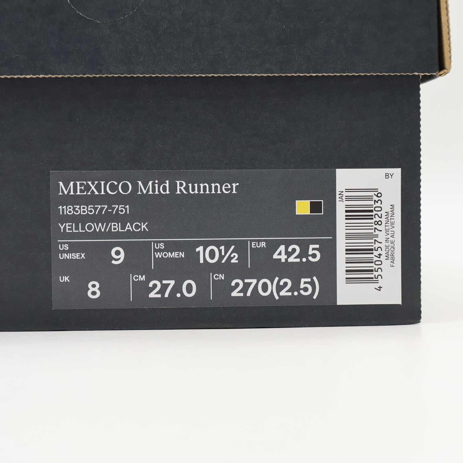 1183B577-751 Onitsuka Tiger Mexico Mid Runner Yellow Black (Men's)