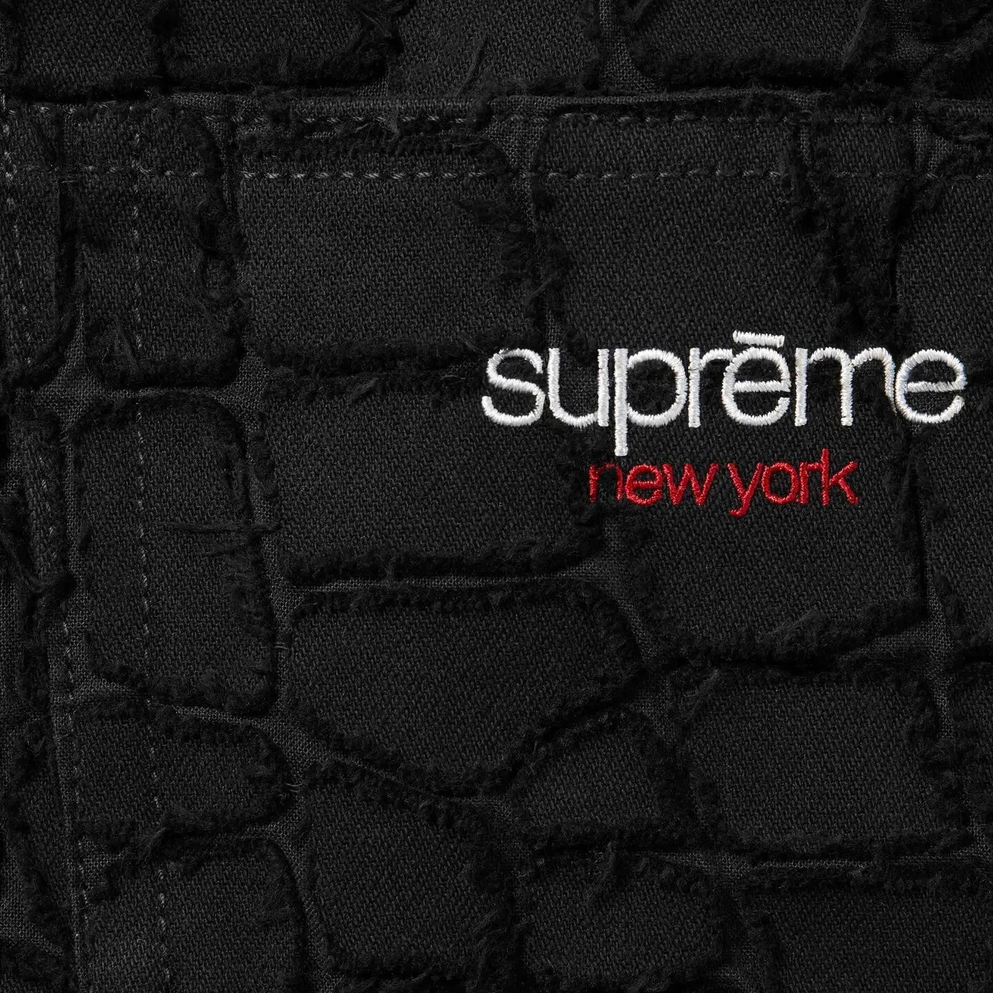 Supreme Frayed Croc Baggy Denim Short Black