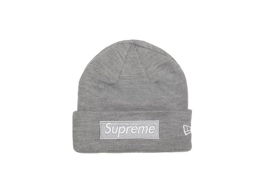 Supreme New Era Box Logo Beanie Heather Grey 24FW
