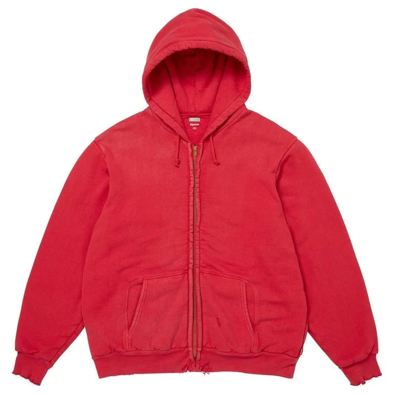 Supreme x A.PRESSE Vintage Zip Up Hooded Sweatshirt Red