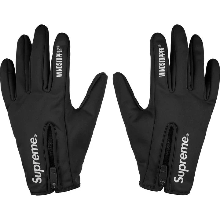 Supreme Windstopper Zip Gloves Black