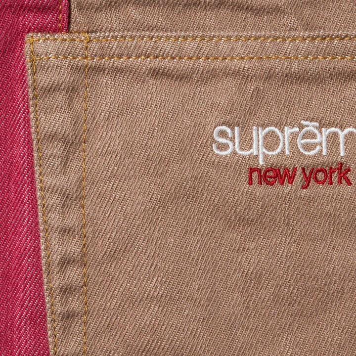 Supreme Paneled Stripe Baggy Jean Red