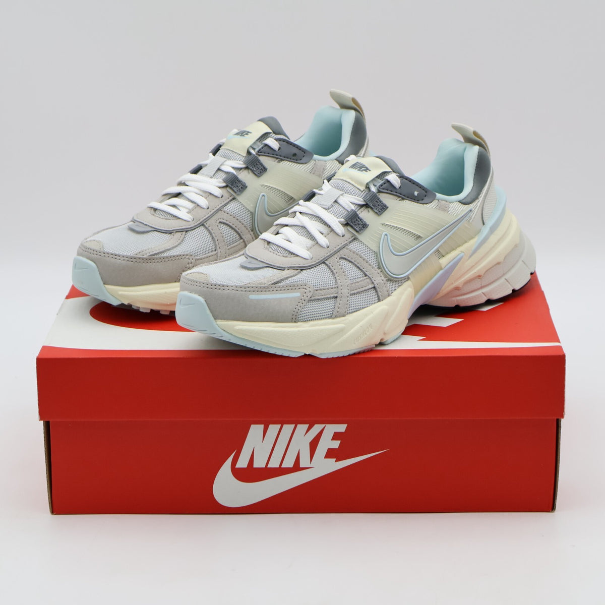 FZ3596-072 Nike V2K Run Light Bone Light Iron Ore Smoke Grey Metallic (Women's)