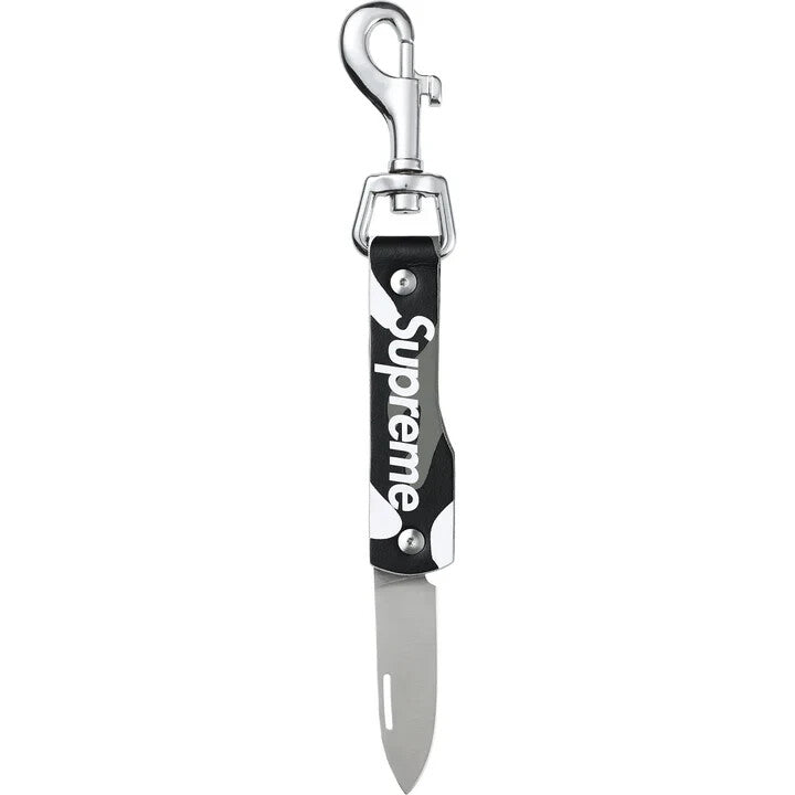 Supreme Leather Clip Knife Snow Camo