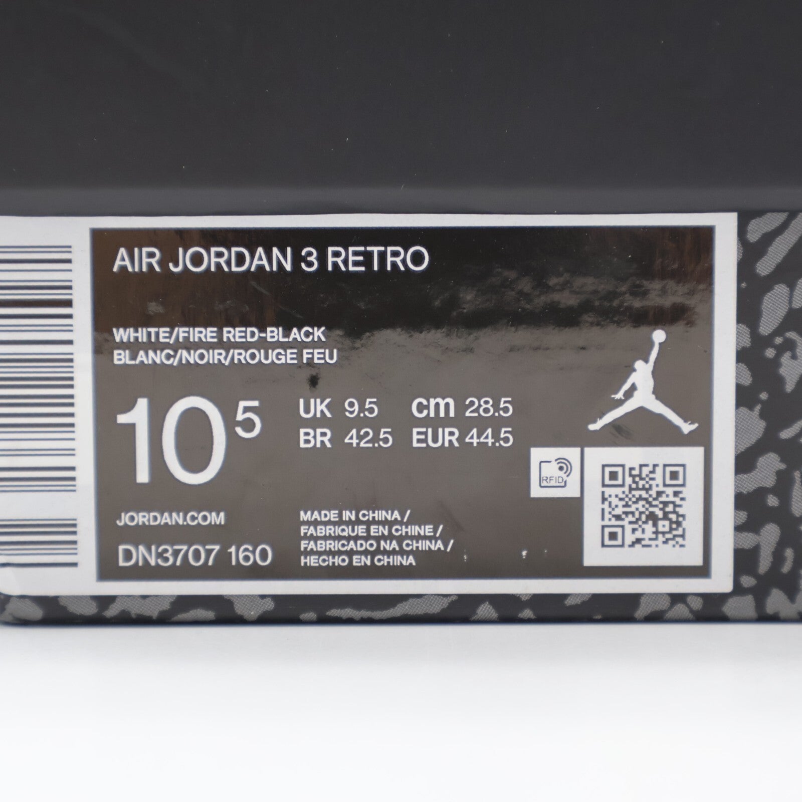 DN3707-160 Nike Air Jordan 3 OG Fire Red White Cement Grey Black (Men's)