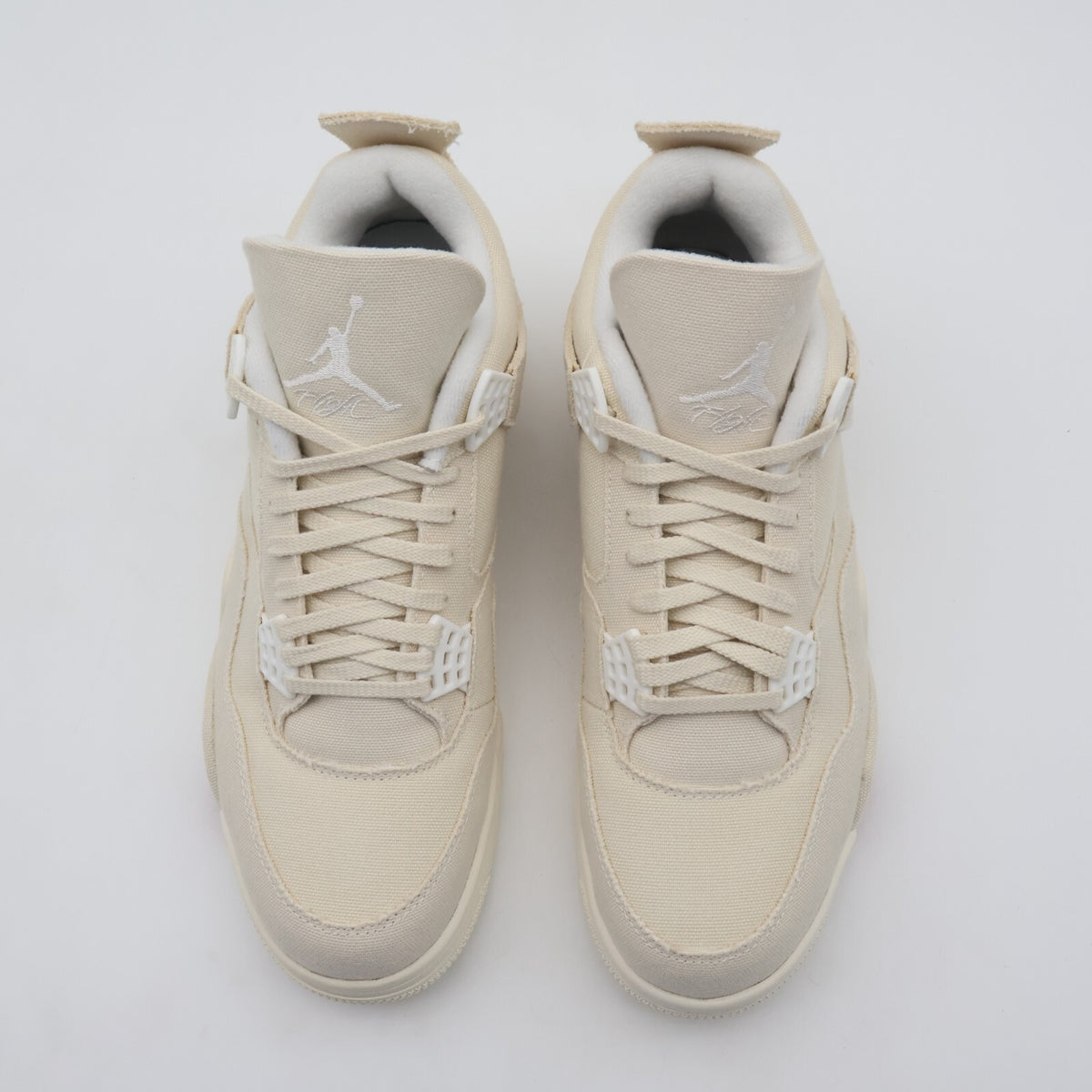 DQ4909-100 Nike Air Jordan 4 Sail Blank Canvas Cement Grey Fire Red (Women's)