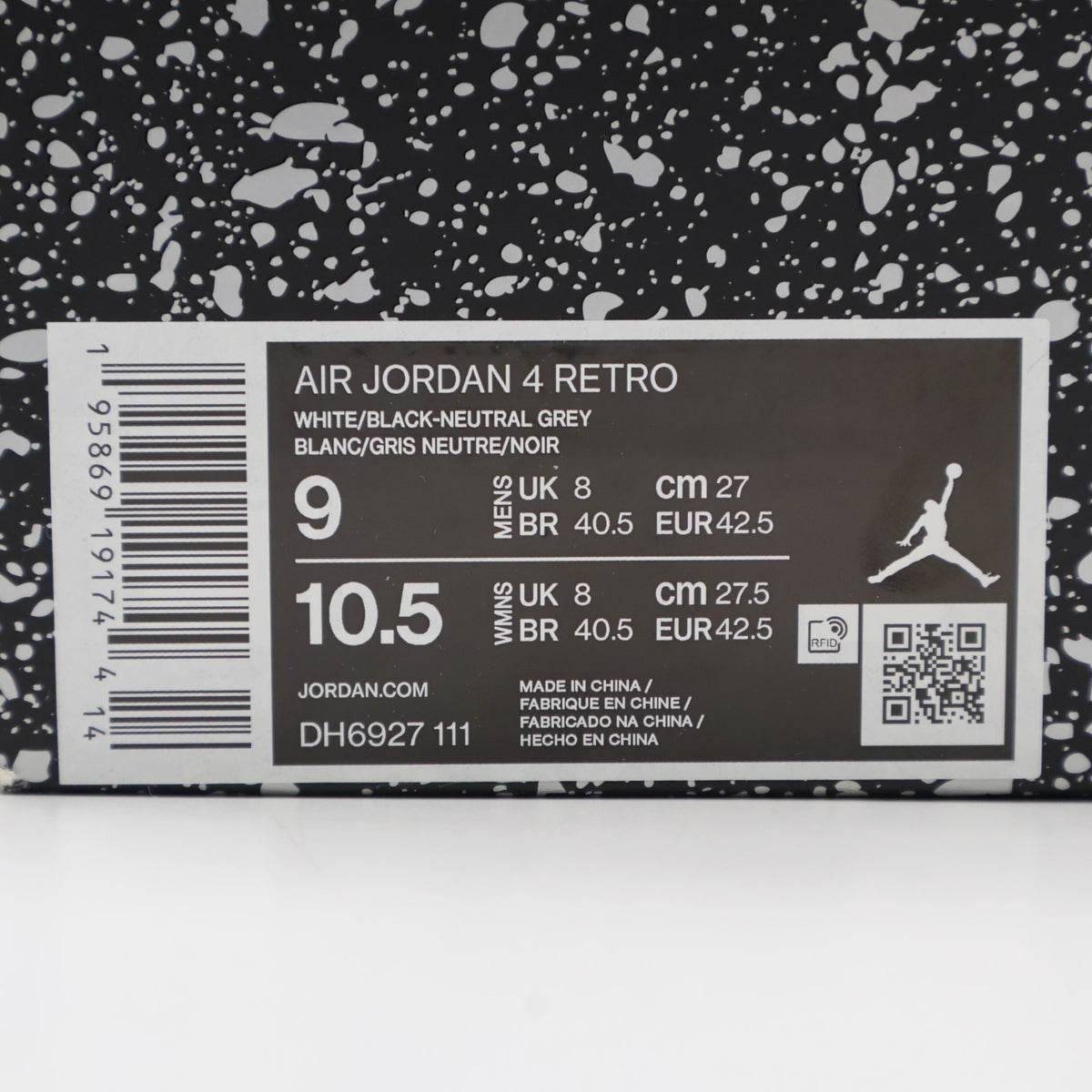 DH6927-111 Nike Air Jordan 4 Military Black White Neutral Grey (Men's)