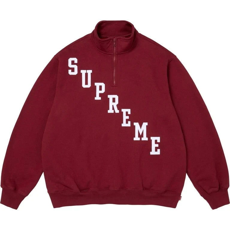 Supreme Slant Applique Half Zip Pullover Cardinal