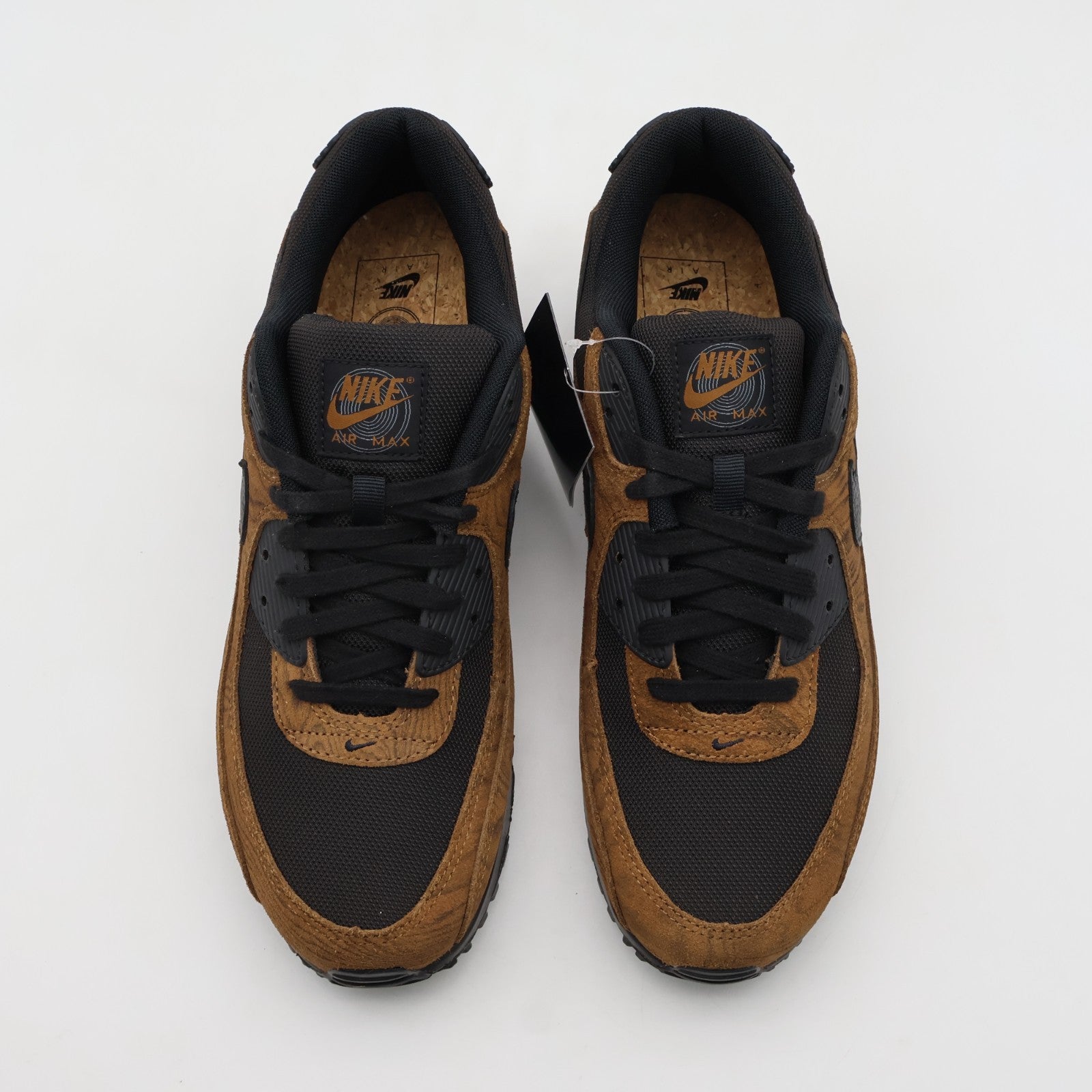 IQ0283-281 Nike Air Max 90 Premium Light British Tan Velvet Brown Black (Men's)