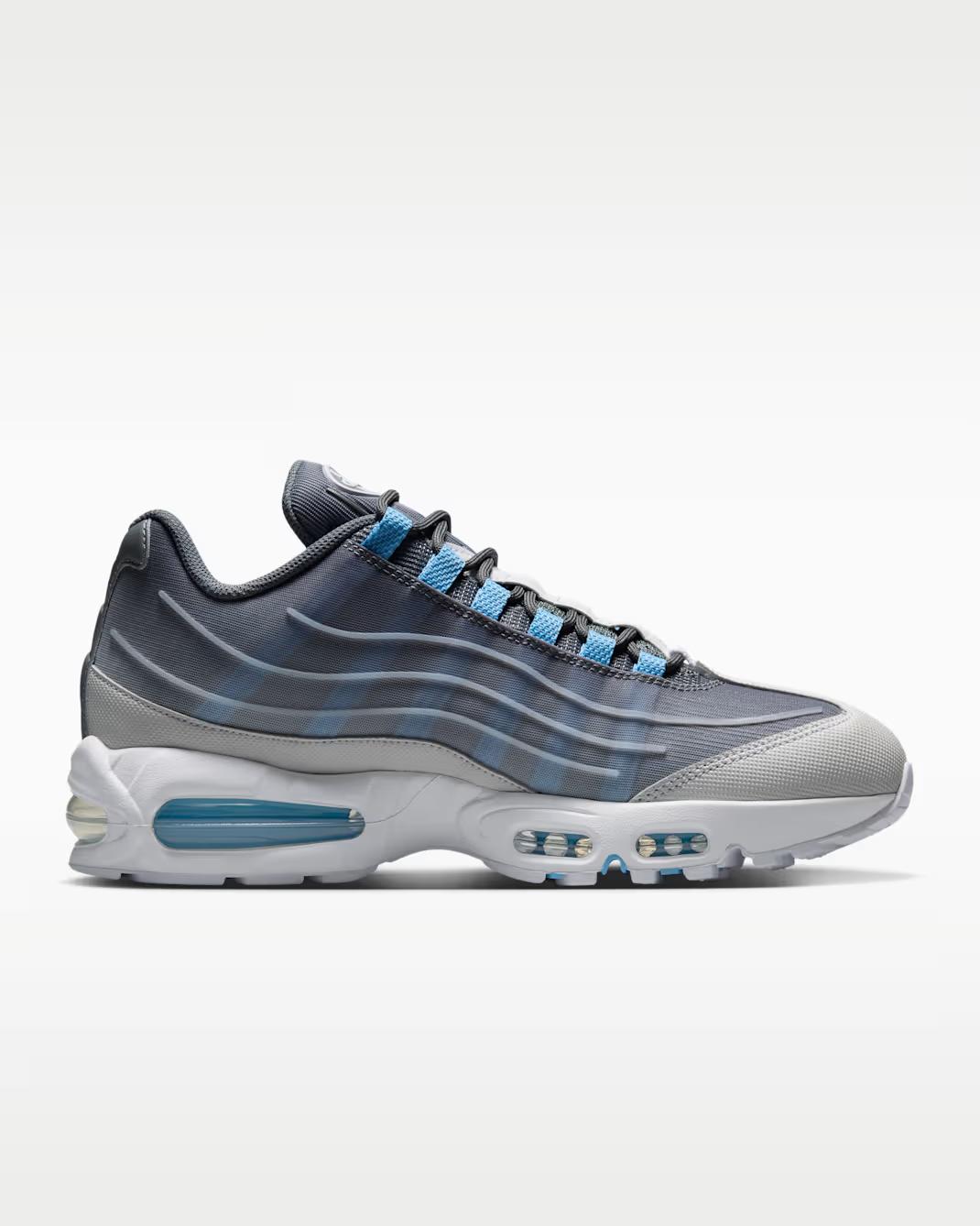 IH7853-003 Nike Air Max 95 Big Bubble Tech "Smoke Grey/Football Blue" (Men's)