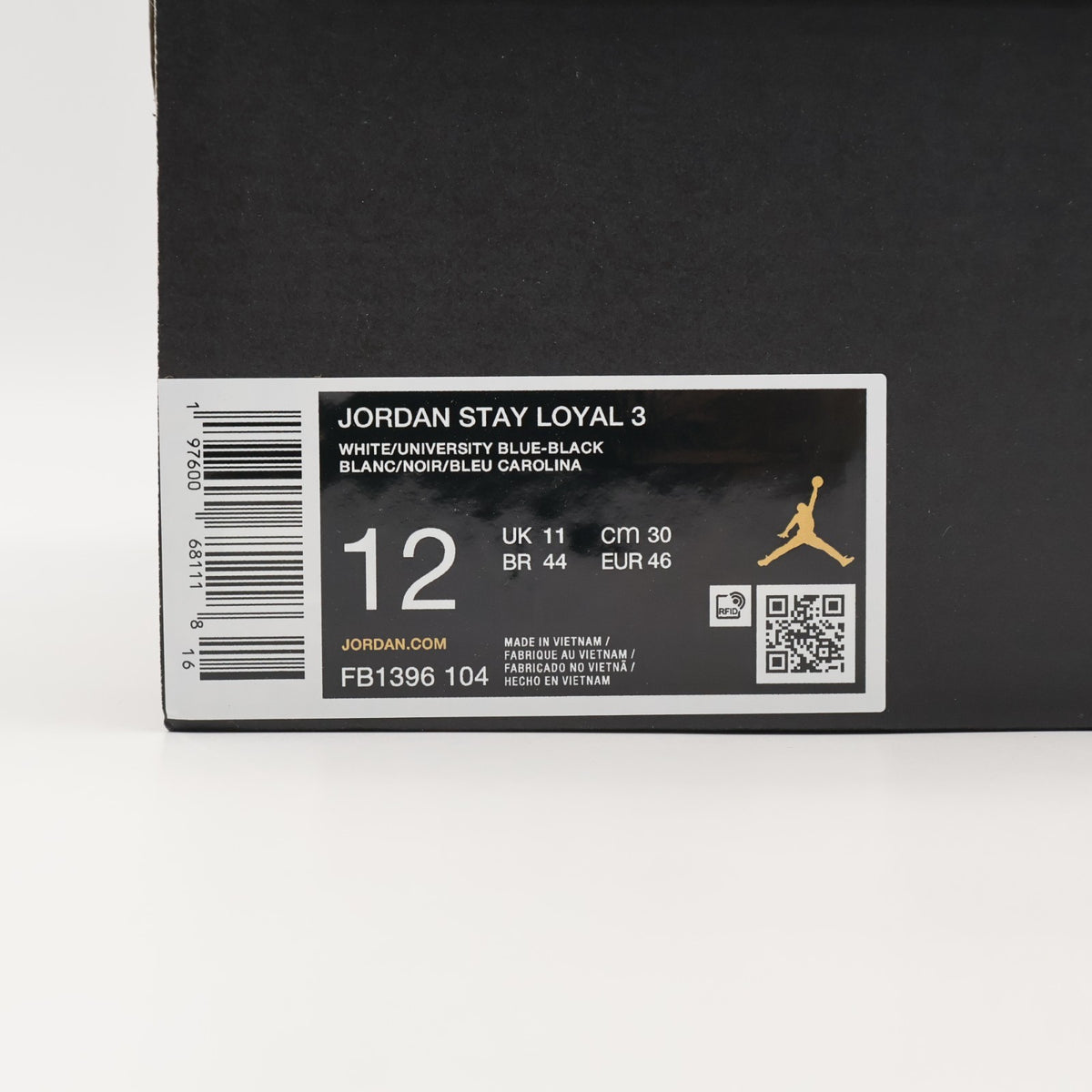 FB1396-104 Nike Jordan Stay Loyal 3 White Black University Blue (Men's)