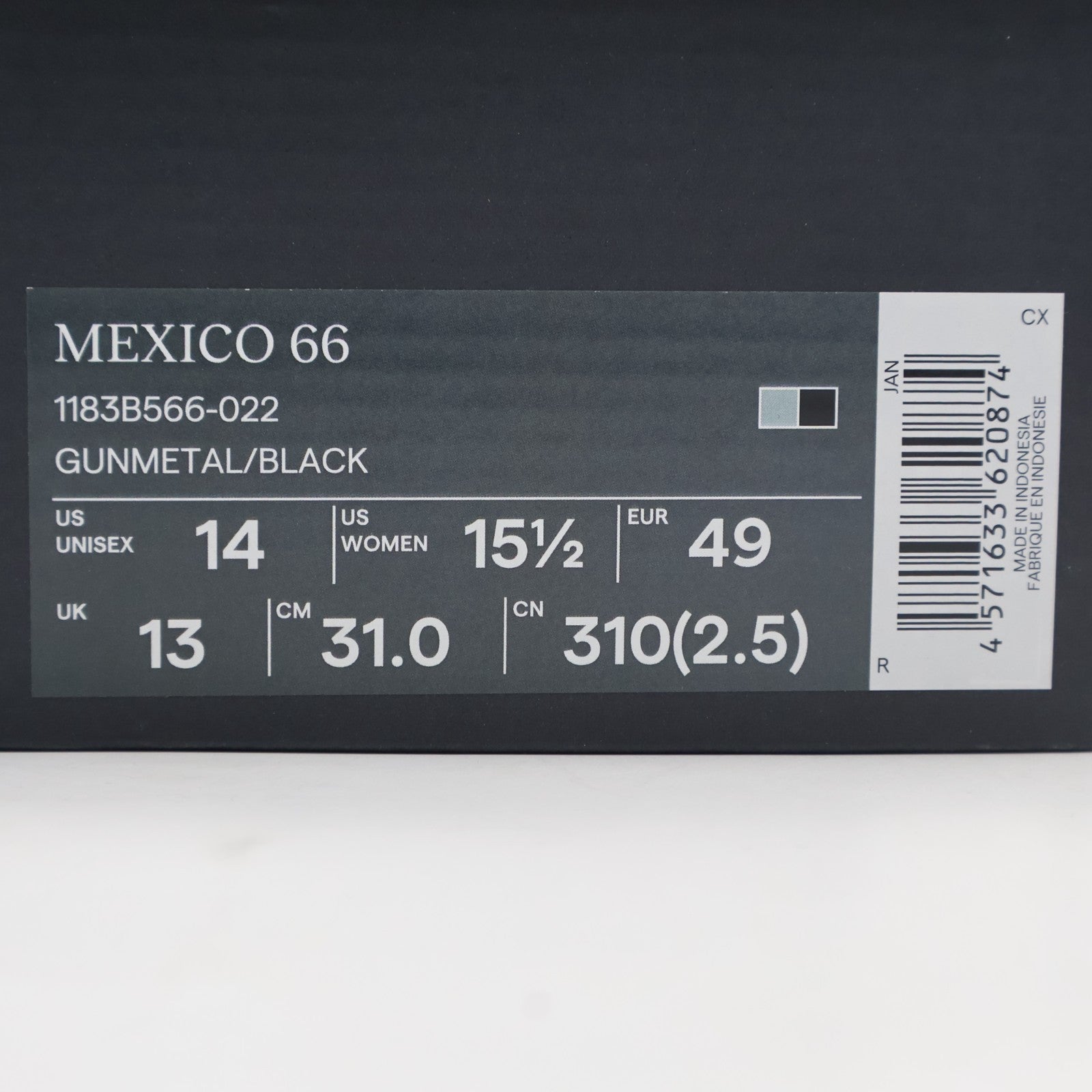 1183B566-022 Onitsuka Tiger MEXICO 66 GUNMETAL BLACK (Men's)