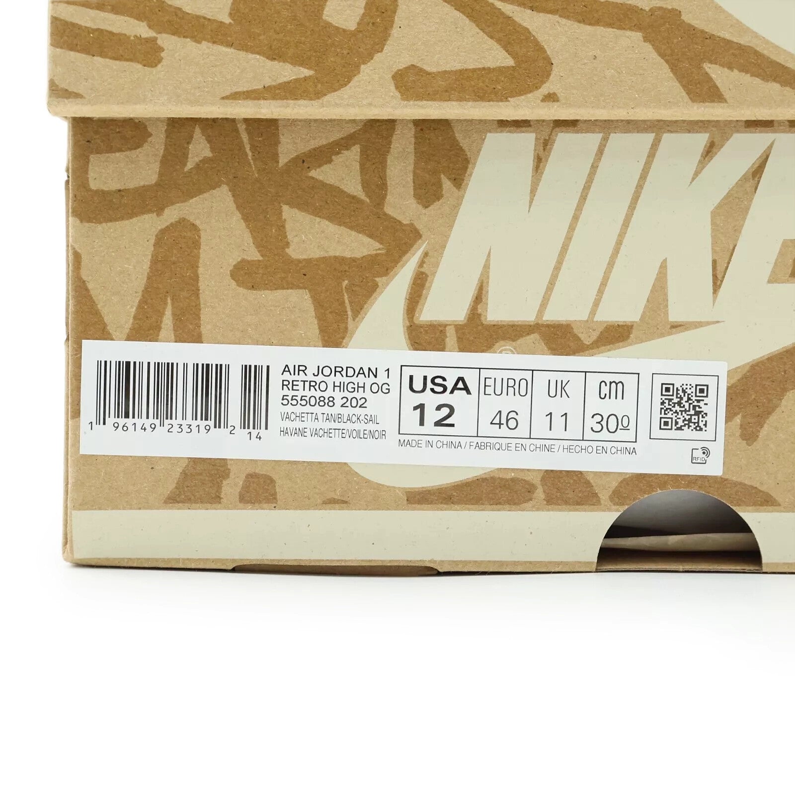 555088-202 Nike Air Jordan 1 Retro High OG Vachetta Tan Heirloom Black (Men's)