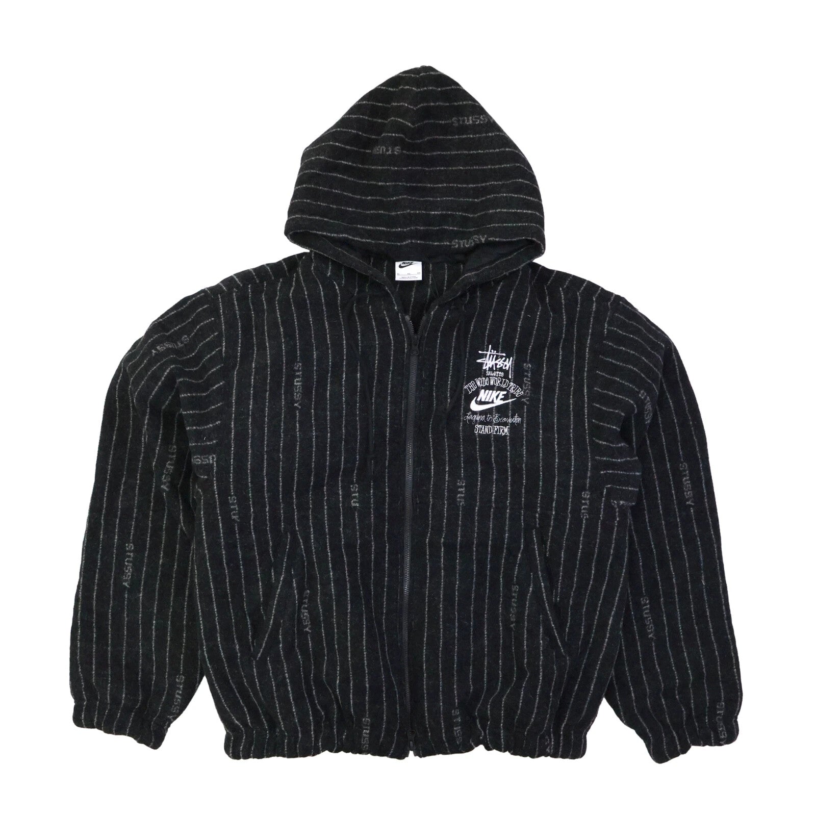 Stussy Nike Striped Wool Jacket Black