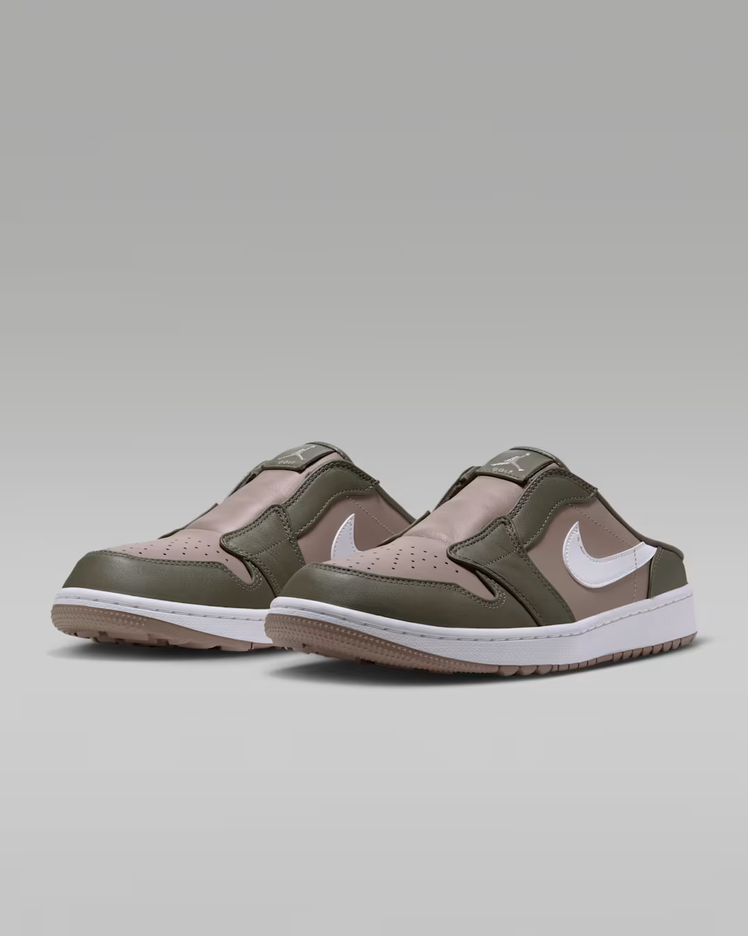 FJ1214-201 Nike Air Jordan 1 Low Golf Mule "Medium Olive/Khaki" (Men's)