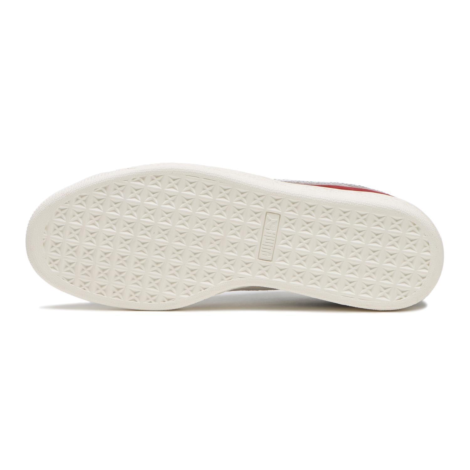 398706-01 Puma Suede Split Intense Red Cold Green Frosted Ivory (Men's)