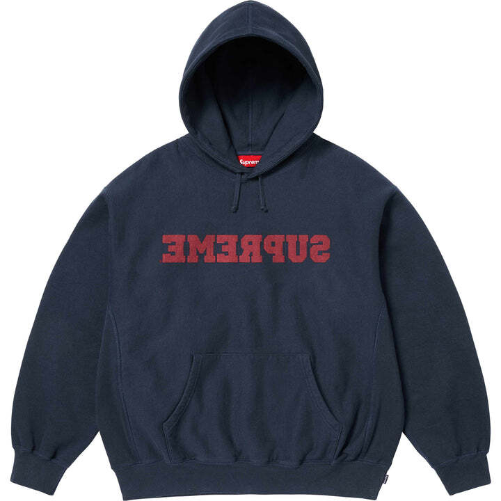 Supreme Reverse Hooded Sweatshirt Navy