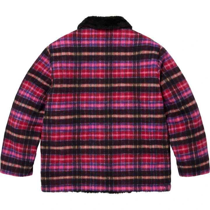 Supreme Plaid Car Coat Pink