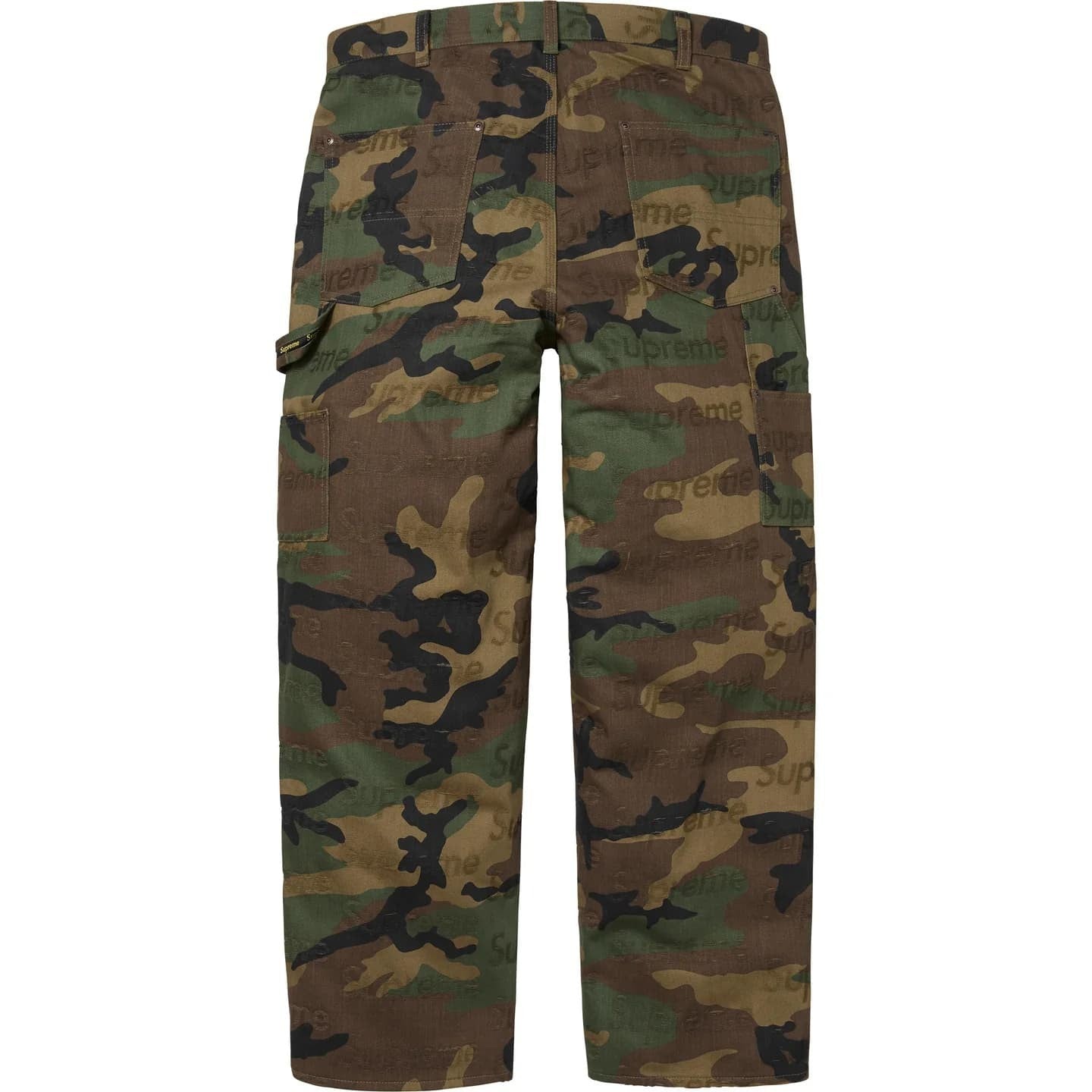 Supreme Jacquard Logos Double Knee Denim Painter Jean Woodland Camo