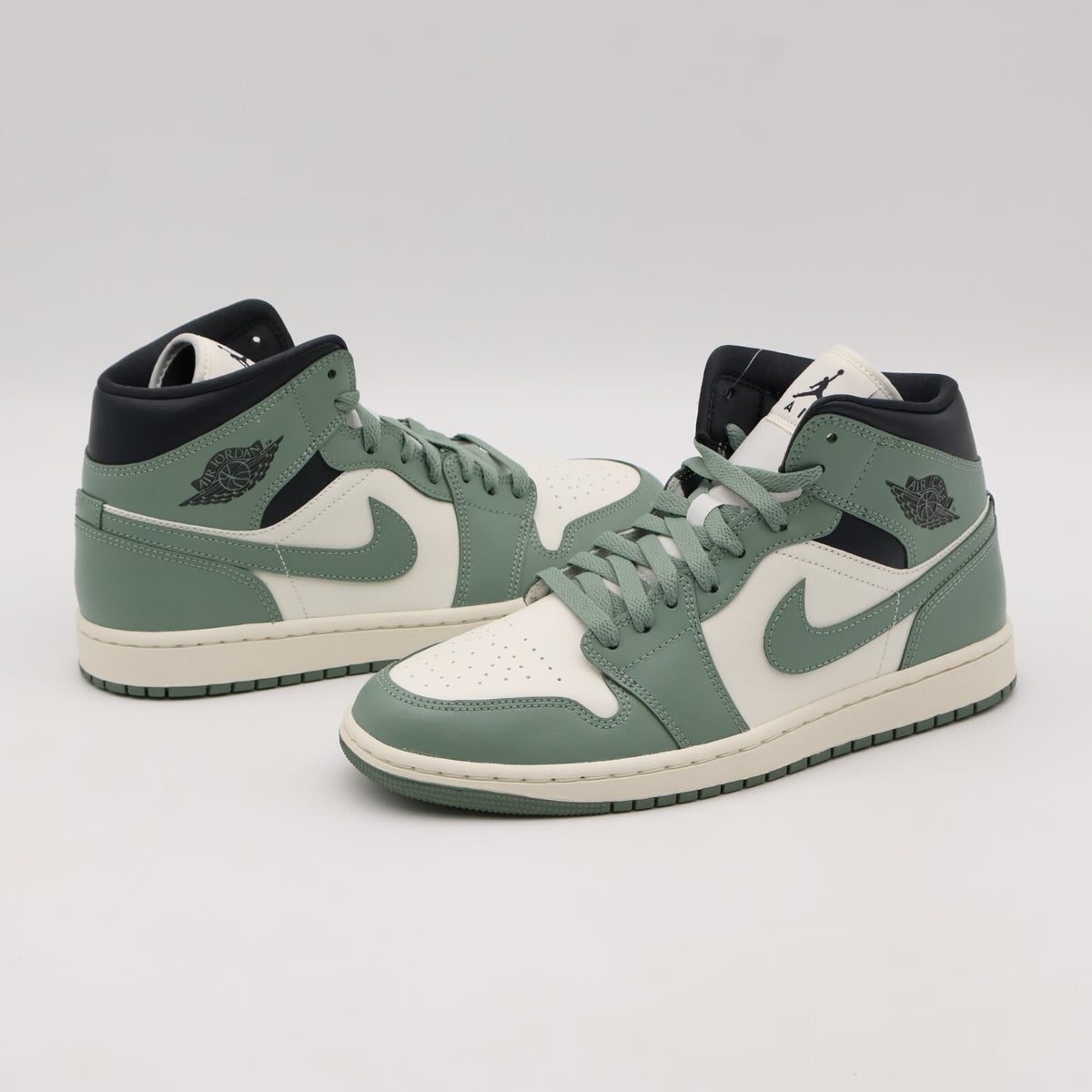 BQ6472-130 Nike Air Jordan 1 Mid Jade Smoke (Women's)