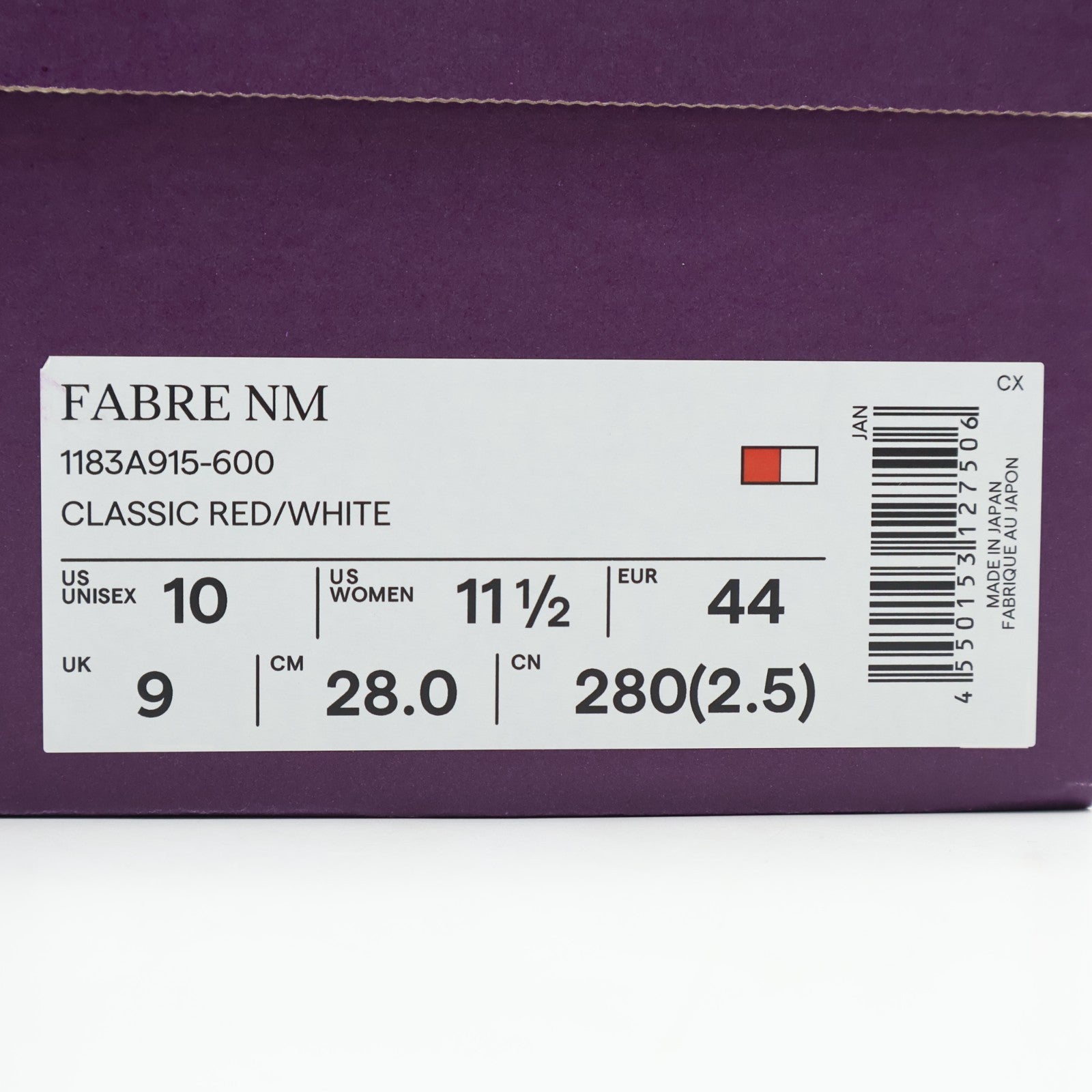1183A915-600 Onitsuka Tiger Fabre NM Classic Red White (Men's)