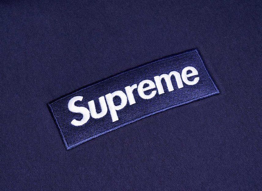 Supreme Box Logo Hooded Sweatshirt Washed Navy (21FW)