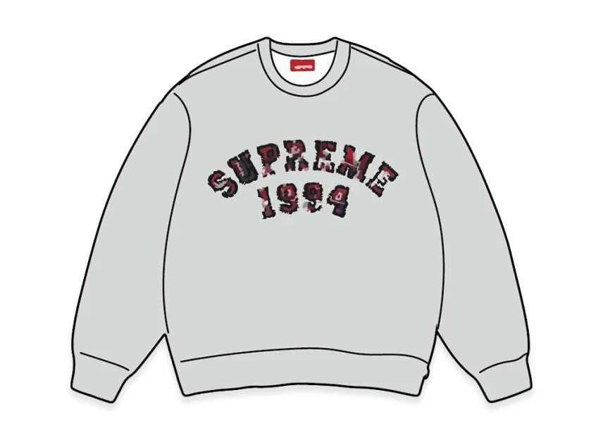 Supreme Plaid Arc Crewneck "Heather Grey"