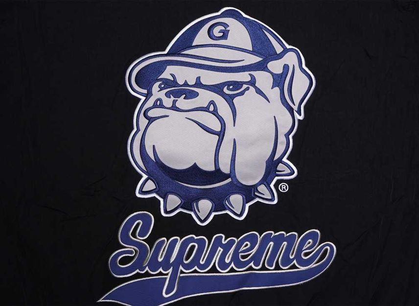 Supreme Mitchell & Ness NCAA Hooded Stadium Jacket Black