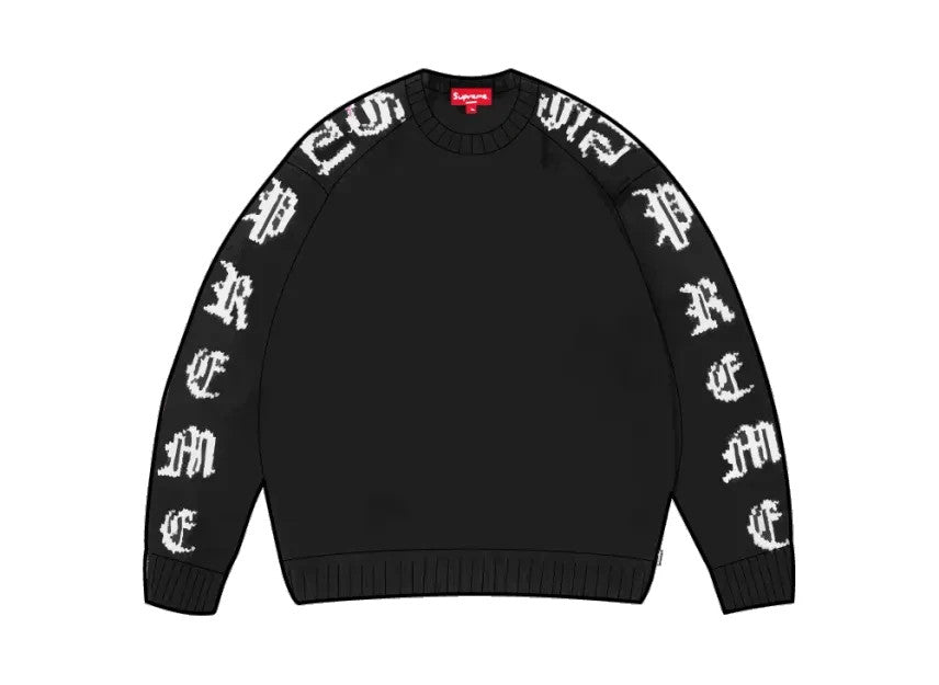 Supreme Old English Sleeves Sweater "Black"