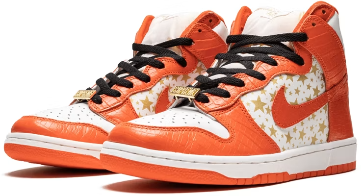 307385-181 Supreme Ã Nike SB Dunk High "Orange Stars" (Men's)