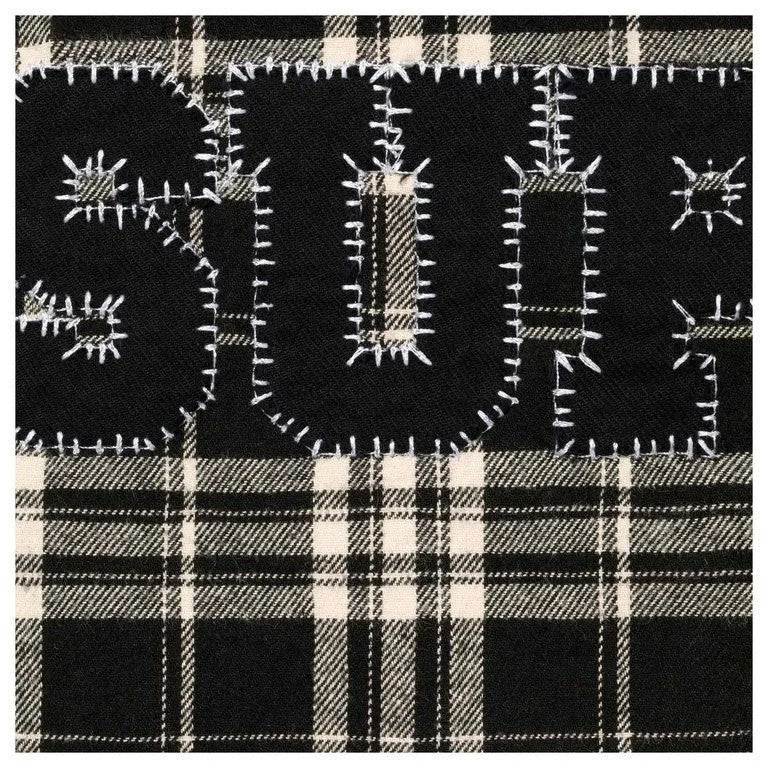 Supreme Applique Hooded Flannel Shirt Black